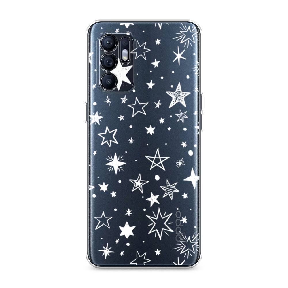 

Чехол Awog на Oppo Reno 6 4G "Звездочки графика белая", Разноцветный, 257850-7