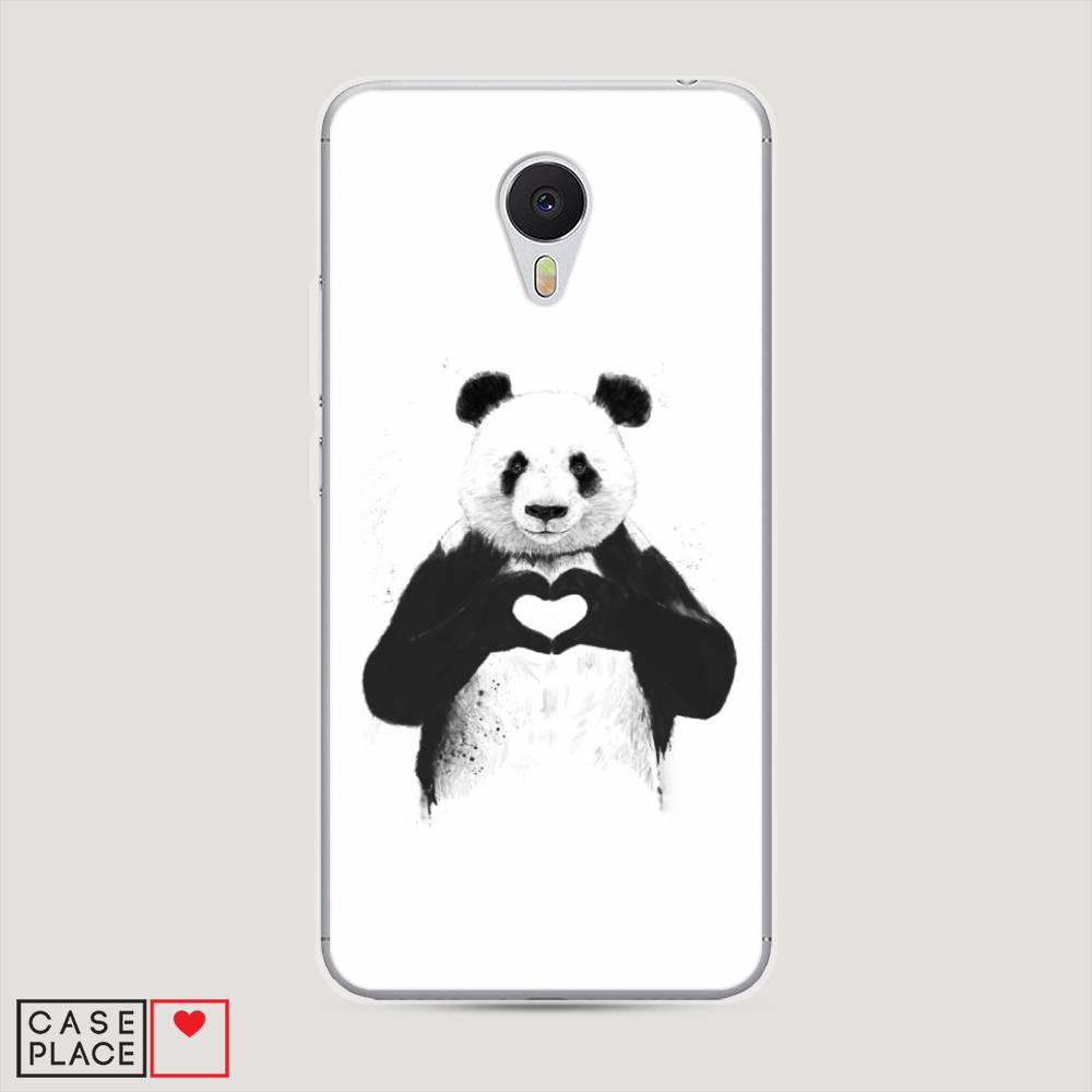 

Чехол Awog на Meizu M3 "Панда love", Серебристый, 70350-10