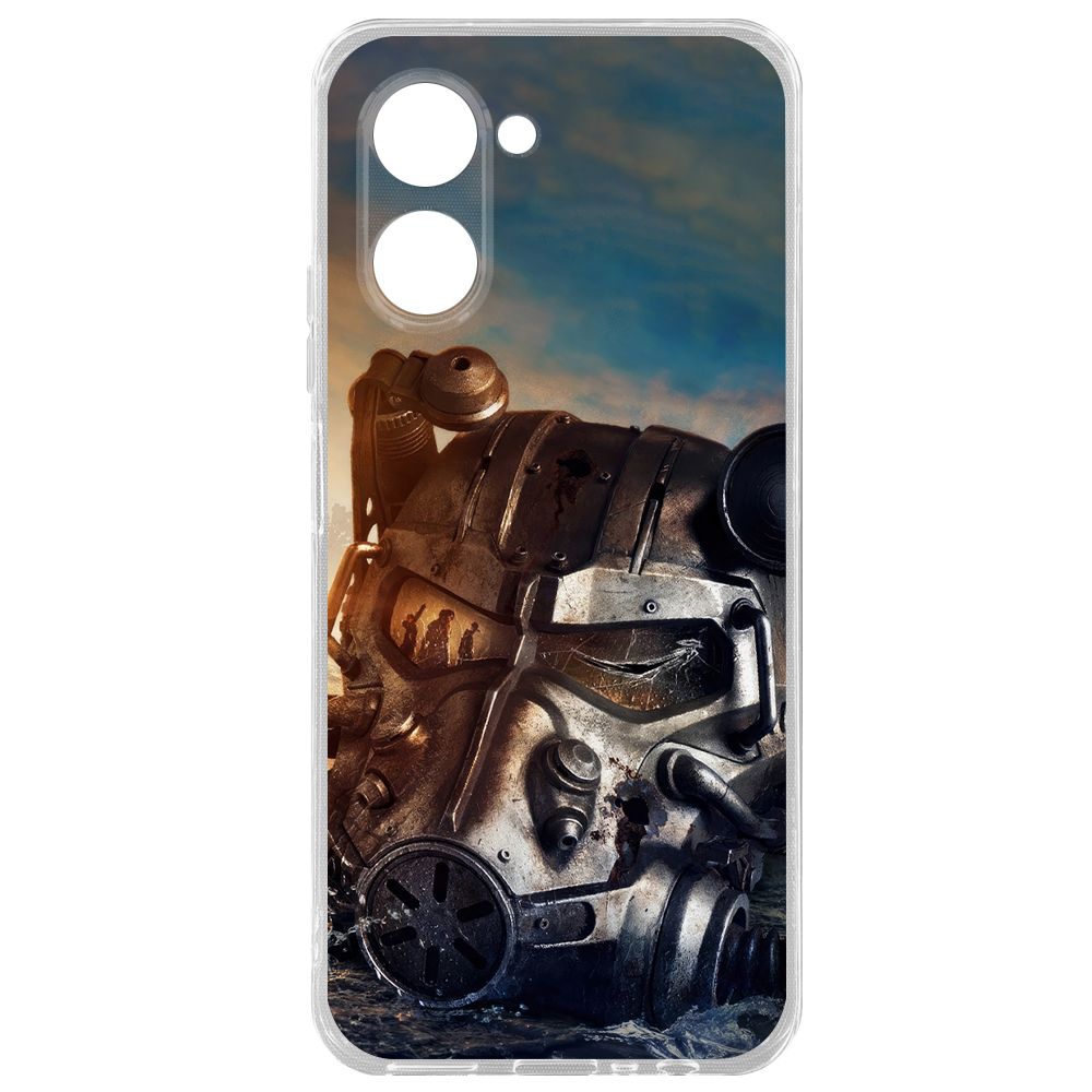 

Чехол-накладка Krutoff Clear Case Фоллаут (Fallout) - Шлем Т-60 для Realme C33 2023