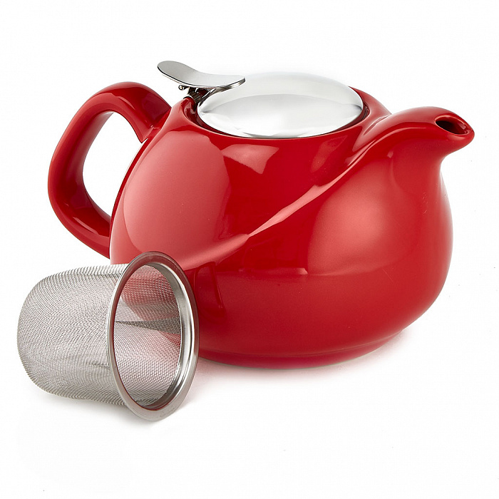 Чайник заварочный Rosario 19-005 с металлическим фильтром 800 мл красный