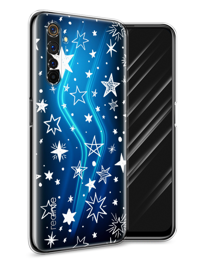 

Чехол Awog на Realme 6 Pro "Звездочки графика белая", Разноцветный, 252850-7