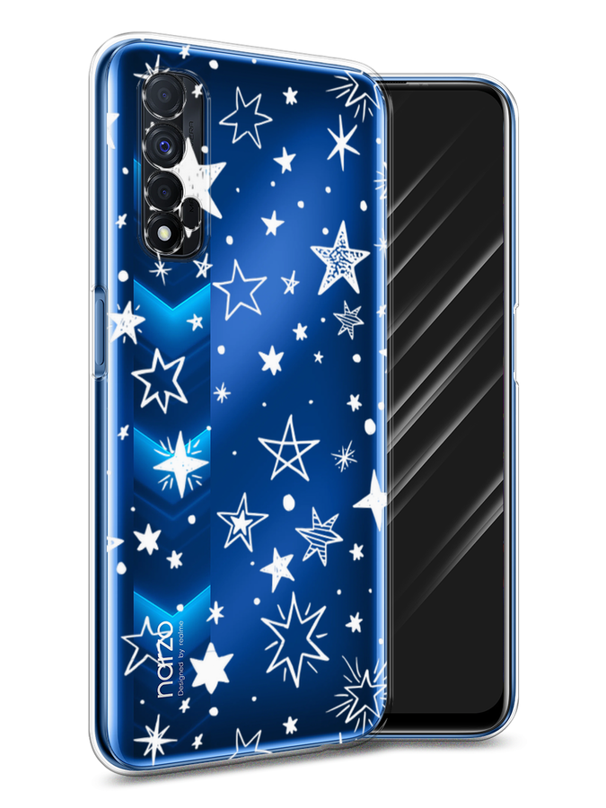

Чехол Awog на Realme 7 "Звездочки графика белая", Разноцветный, 254150-7