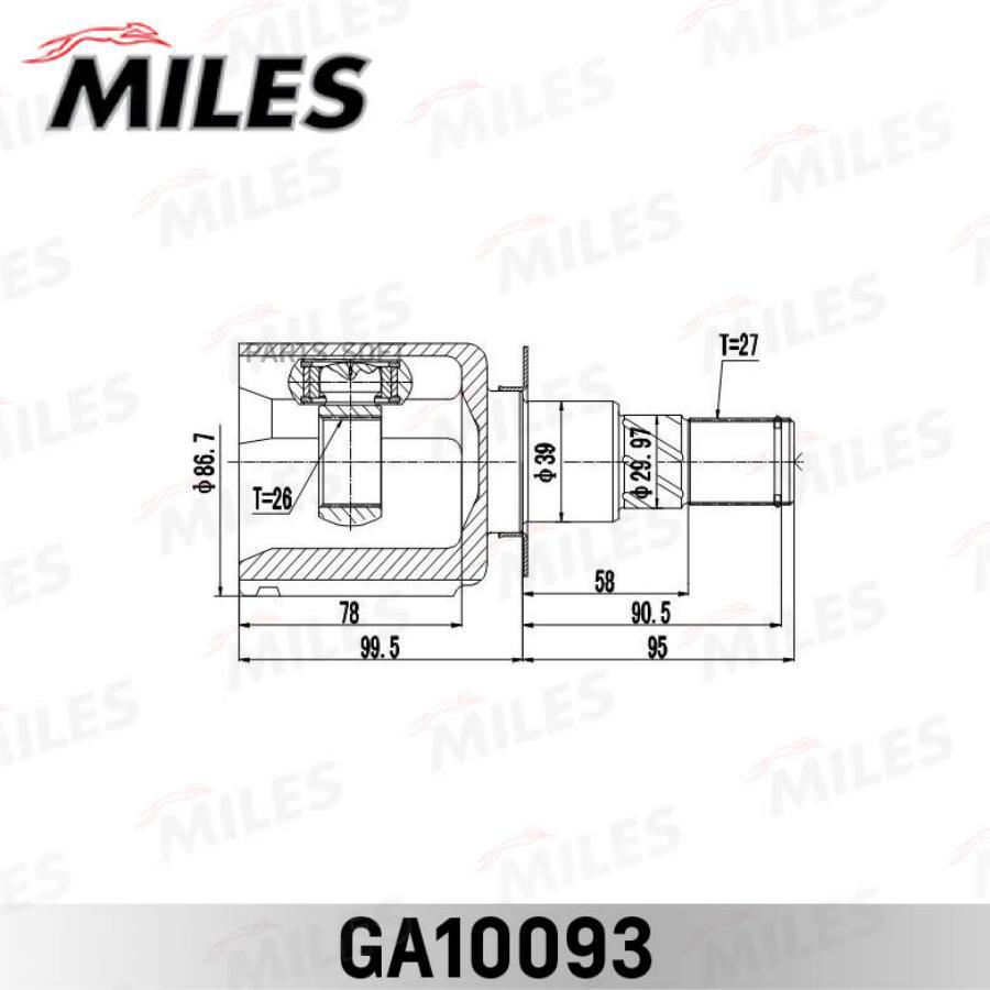 

Шрус Внутренний Nissan Pathfinder R51m 2005-2013 Ga10093 Miles арт. GA10093