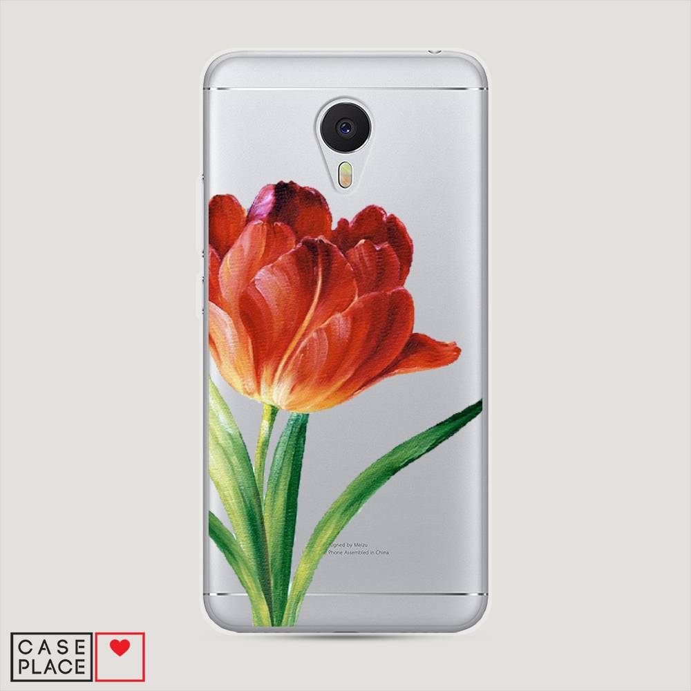 

Чехол Awog на Meizu M3 "Красный тюльпан", Оранжевый;зеленый, 70350-8