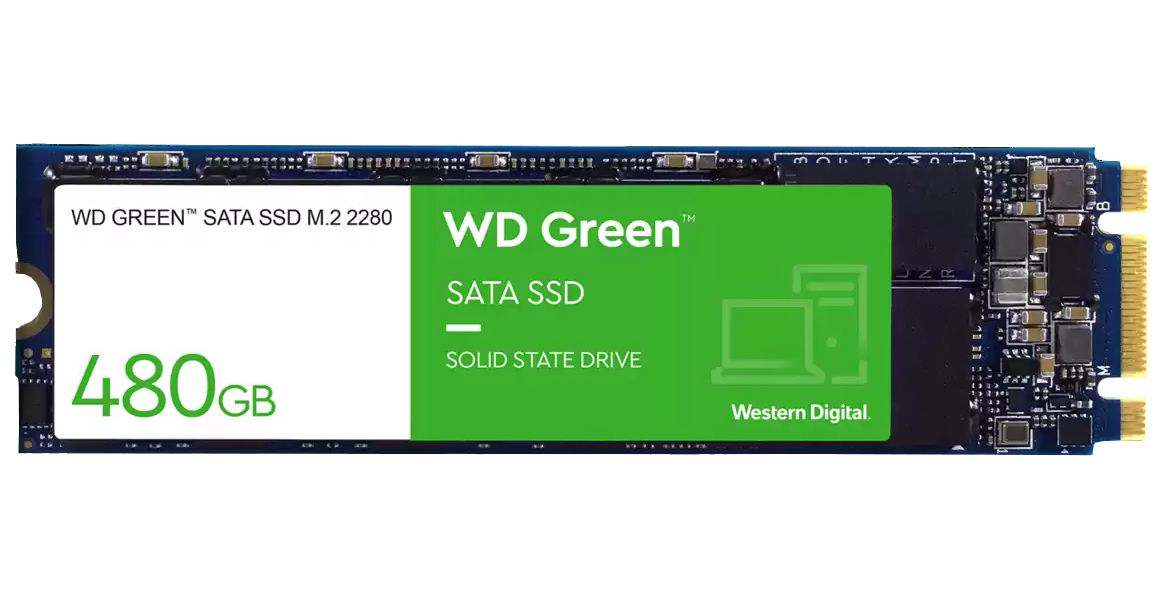 

SSD накопитель WD Green M.2 2280 480 ГБ (WDS480G2G0B), Green