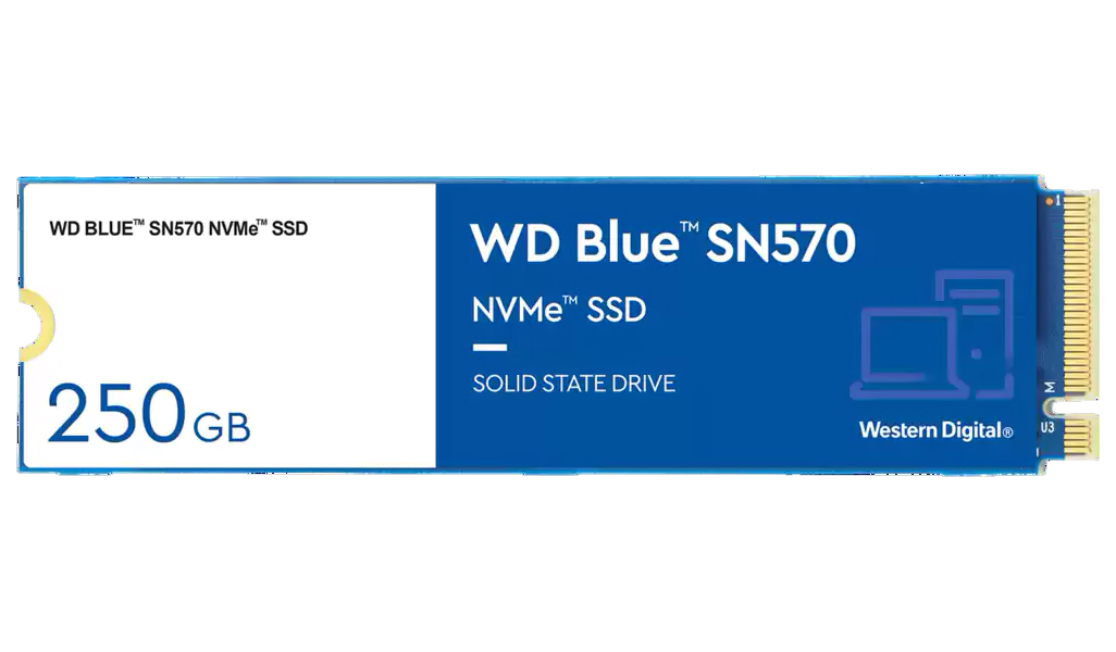 

SSD накопитель WD Blue SN570 M.2 2280 250 ГБ (WDS250G3B0C), Blue SN570