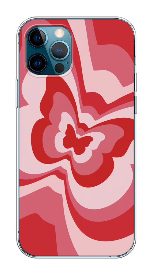 

Чехол Homey на Apple iPhone 12 "Бабочка в стиле хиппи", Красный;розовый, 12550-1