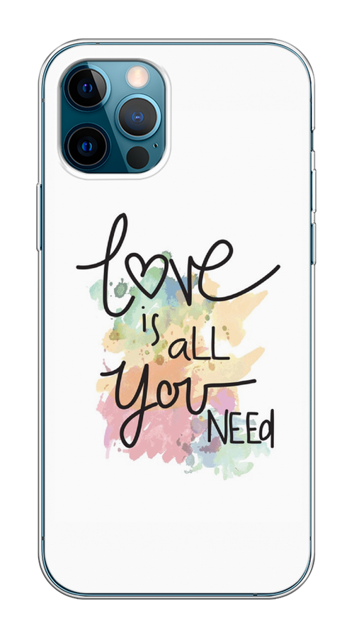 

Чехол Homey на Apple iPhone 12 "Love is all you need", Белый;черный;зеленый, 12550-1