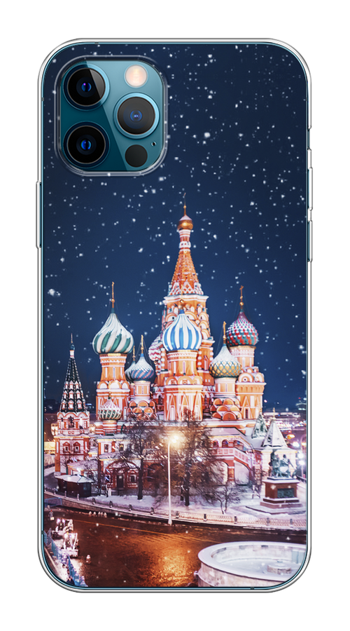 

Чехол Homey на Apple iPhone 12 "Москва 1", Коричневый;синий;белый, 12550-1
