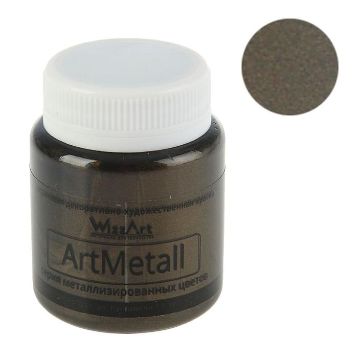 

Краска акриловая Metallic 80 мл WizzArt Золото черное металлик WM14.80, Золотистый;коричневый