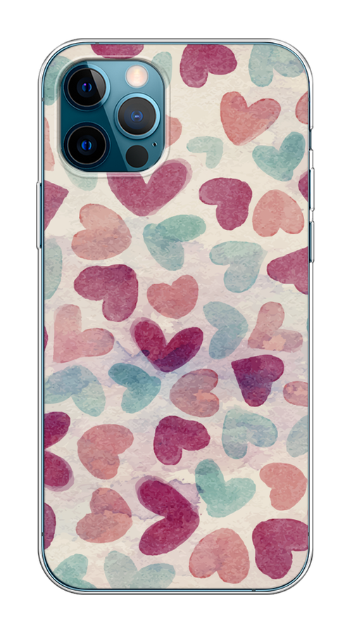 

Чехол Homey на Apple iPhone 12 "Фон из сердечек 4", 12550-1