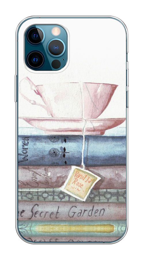 

Чехол Homey на Apple iPhone 12 "Книжное чаепитие", Желтый;розовый;белый, 12550-1