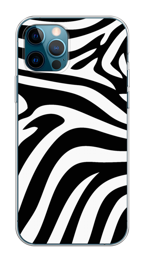 

Чехол Homey на Apple iPhone 12 "Полоски зебры", Черный;белый;бежевый, 12550-1
