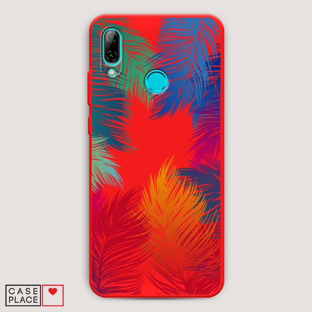 

Чехол Awog на Huawei P Smart 2019 "Рамка из перьев", Разноцветный, 67253-1