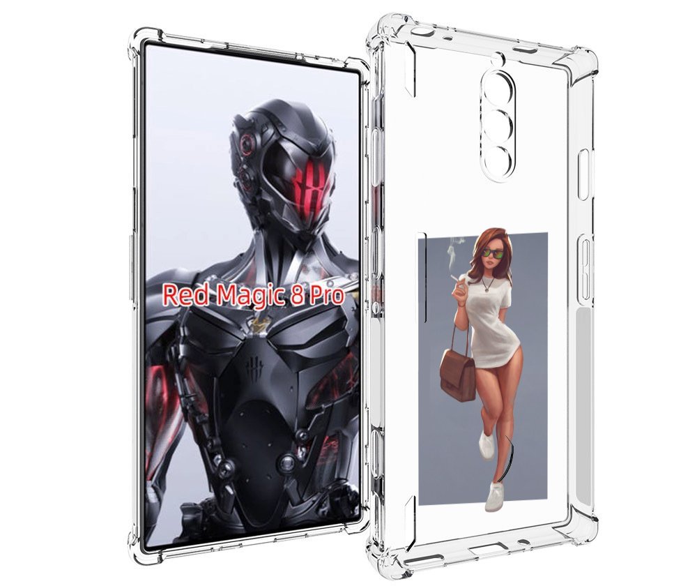 Чехол MyPads девушка-в-белой-футболке женский для ZTE Nubia Red Magic 8 Pro / Red Magic...