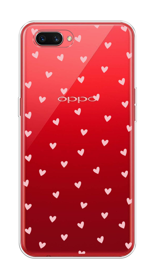 

Чехол на Oppo A3s "Розовые сердечки паттерн", Розовый;прозрачный, 250650-1