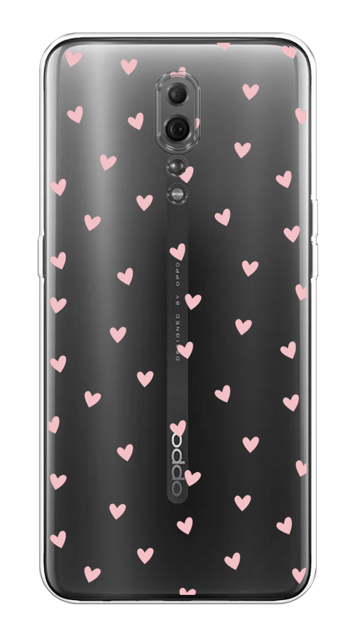 

Чехол на Oppo Reno Z "Розовые сердечки паттерн", Розовый;прозрачный, 250950-1