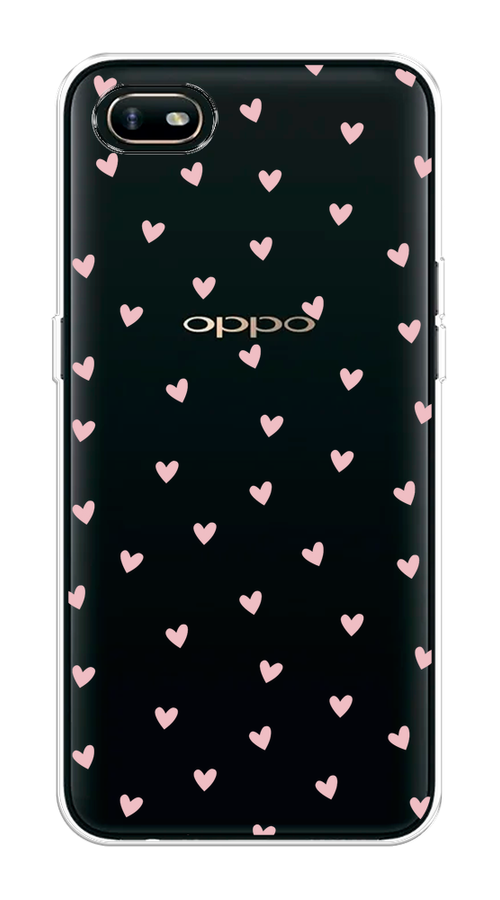 

Чехол на Oppo A1k "Розовые сердечки паттерн", Розовый;прозрачный, 252150-1