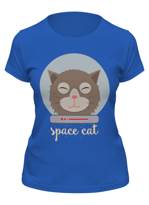 

Футболка женская Printio Космо кот (space cat) синяя XL, Синий, Космо кот (space cat)