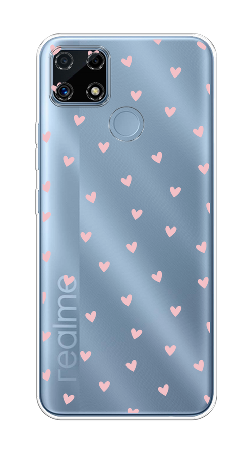 

Чехол на Oppo Realme C25/C25s "Розовые сердечки паттерн", Розовый;прозрачный, 256950-1