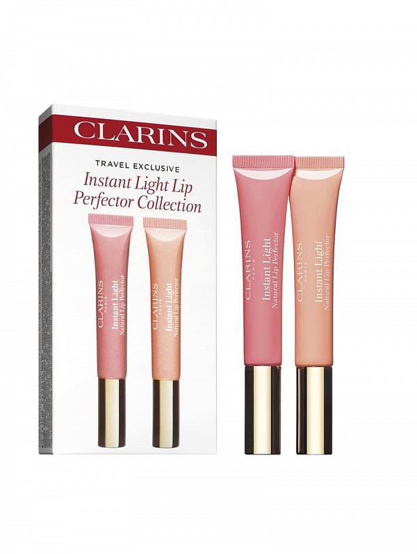 Набор блесков для губ Clarins Lip Perfector Travel exclusive rose plum 2шт 12 мл