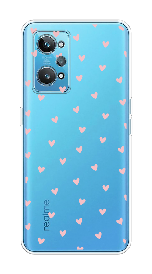 

Чехол на Realme GT 2 "Розовые сердечки паттерн", Розовый;прозрачный, 258550-1