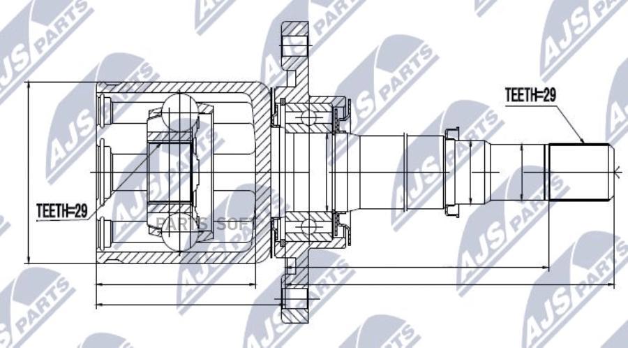 

Шрус наружный, nissan qashqai 2wd 1.6dci 11-