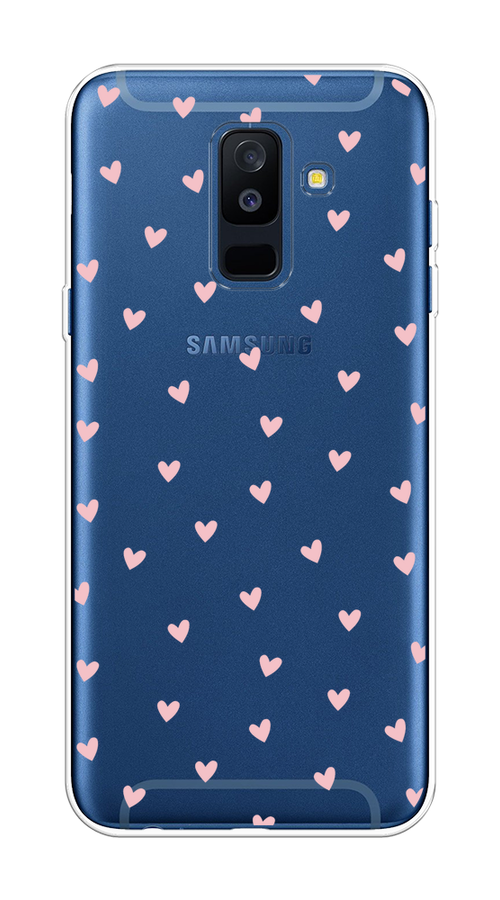 

Чехол на Samsung Galaxy A6 Plus "Розовые сердечки паттерн", Розовый;прозрачный, 26050-1