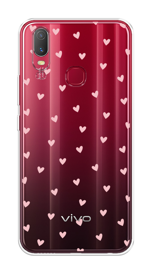 

Чехол на Vivo Y11 "Розовые сердечки паттерн", Розовый;прозрачный, 261650-1