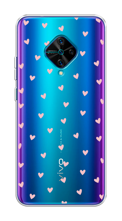 

Чехол на Vivo V17/Y9s "Розовые сердечки паттерн", Розовый;прозрачный, 262450-1