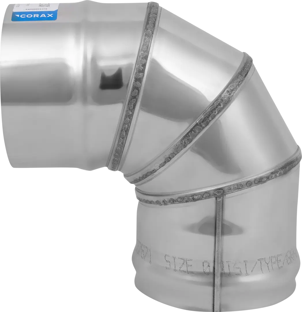 

Колено Corax 90° D115 мм 430/0.8 мм, Серый