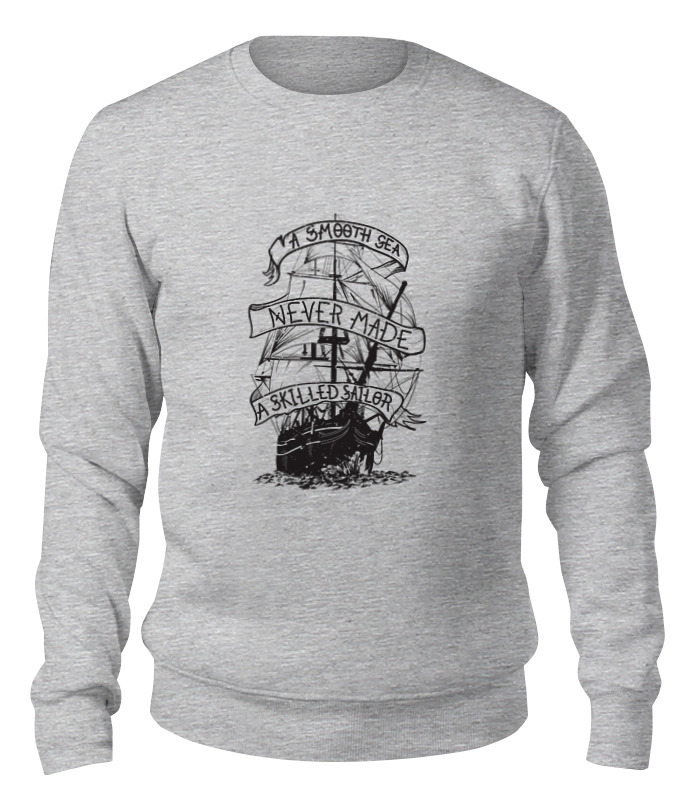 

Свитшот унисекс Printio Корабль серый XL, Корабль