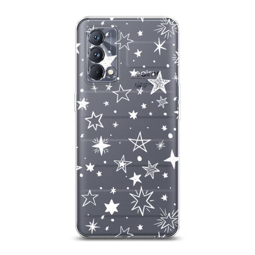 фото Силиконовый чехол "звездочки графика белая" на realme gt master edition awog