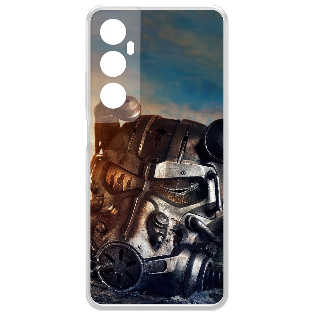 

Чехол-накладка Krutoff Clear Case Фоллаут (Fallout) - Шлем Т-60 для Realme C65