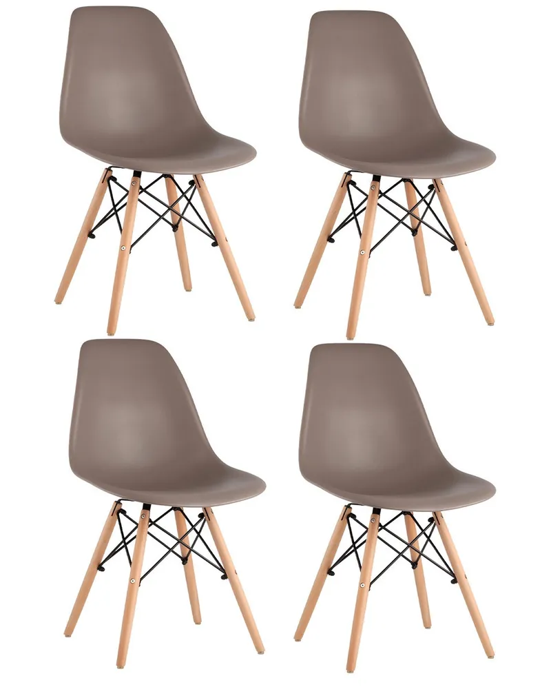 

Комплект стульев 4 шт. Stool Group EAMES темно-серый/бежевый, EAMES 8056PP