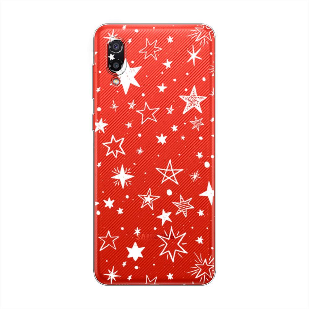 фото Силиконовый чехол "звездочки графика белая" на samsung galaxy a02 awog