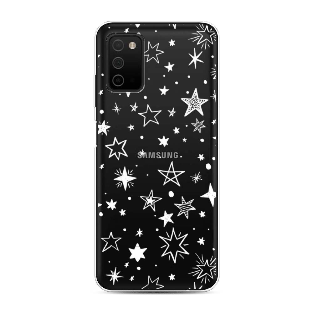 фото Силиконовый чехол "звездочки графика белая" на samsung galaxy a03s awog