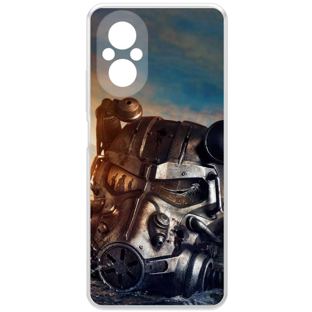 

Чехол-накладка Krutoff Clear Case Фоллаут (Fallout) - Шлем Т-60 для Realme C67, Прозрачный