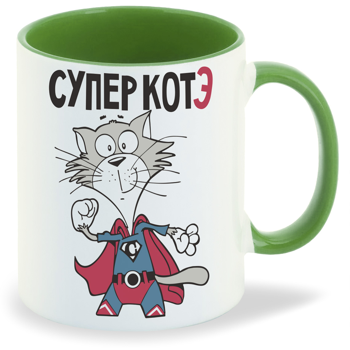 

Кружка CoolPodarok Прикол Супер котэ, Прикол Супер котэ
