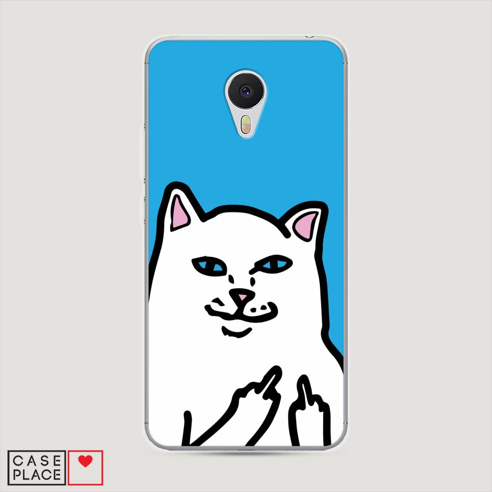 

Чехол Awog на Meizu M3 "Кот жесть", Белый;голубой;черный, 70350-9
