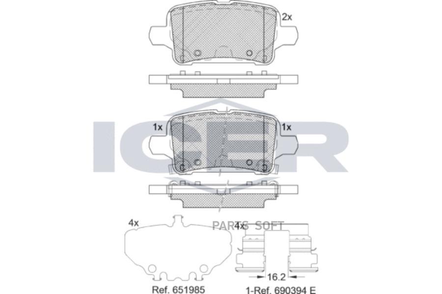 

Тормозные колодки ICER дисковые 182326