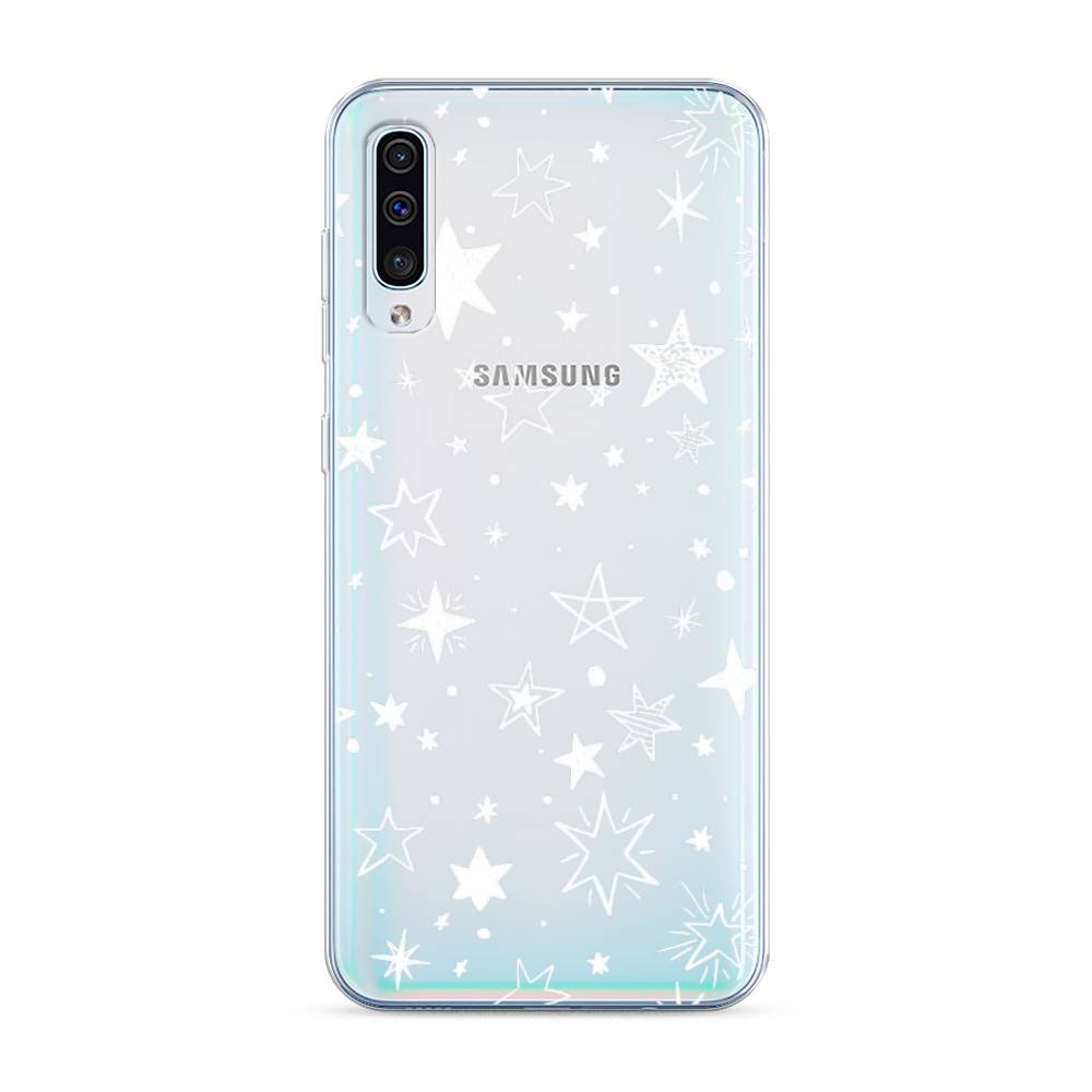 фото Силиконовый чехол "звездочки графика белая" на samsung galaxy a50 awog