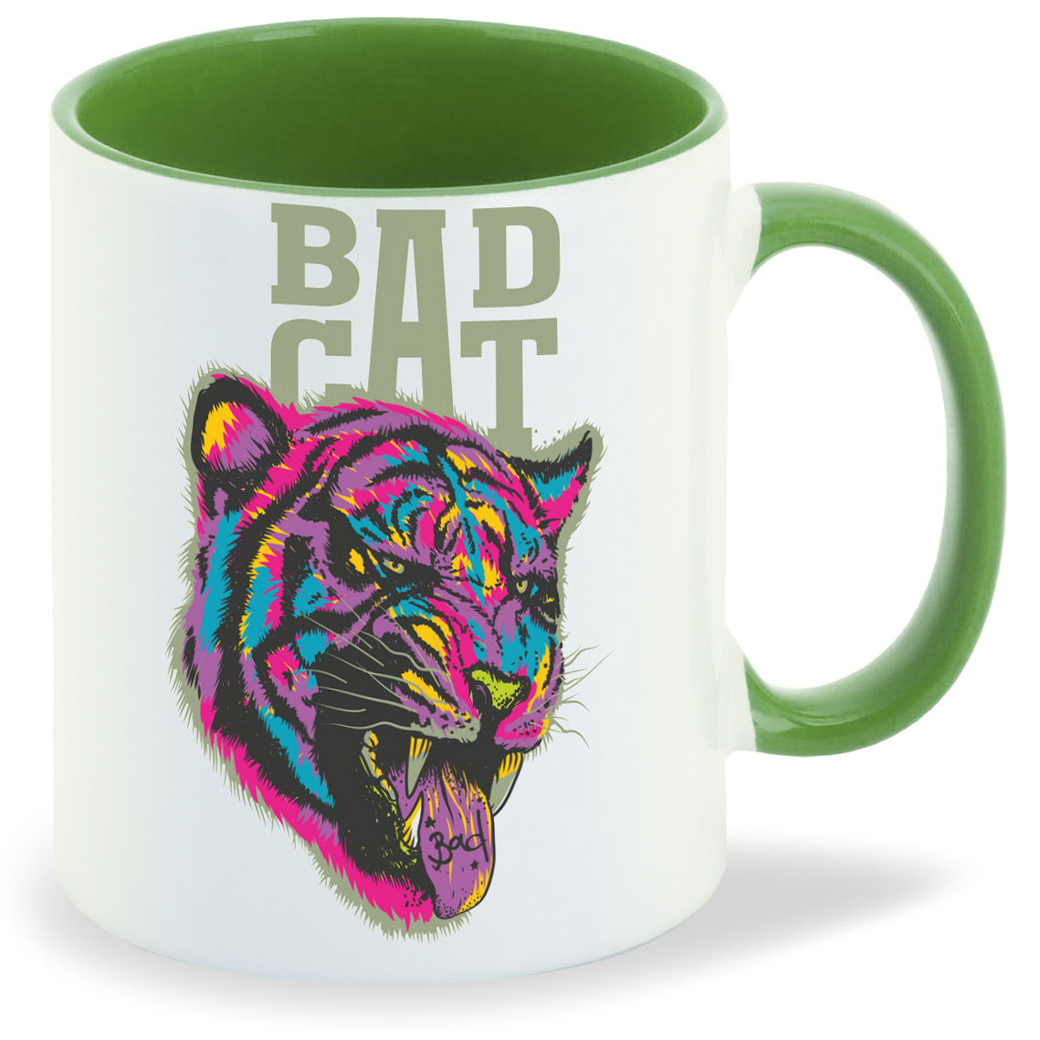 

Кружка CoolPodarok Животные Радужный тигр Bad cat, Животные Радужный тигр Bad cat