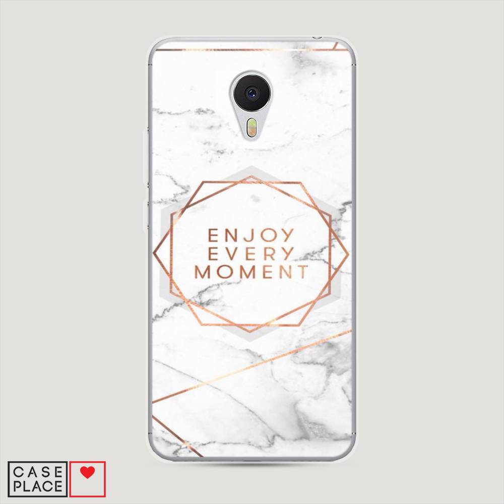 

Чехол Awog на Meizu M3 "Enjoy every moment мрамор", Белый;розовый;серый, 70350-7