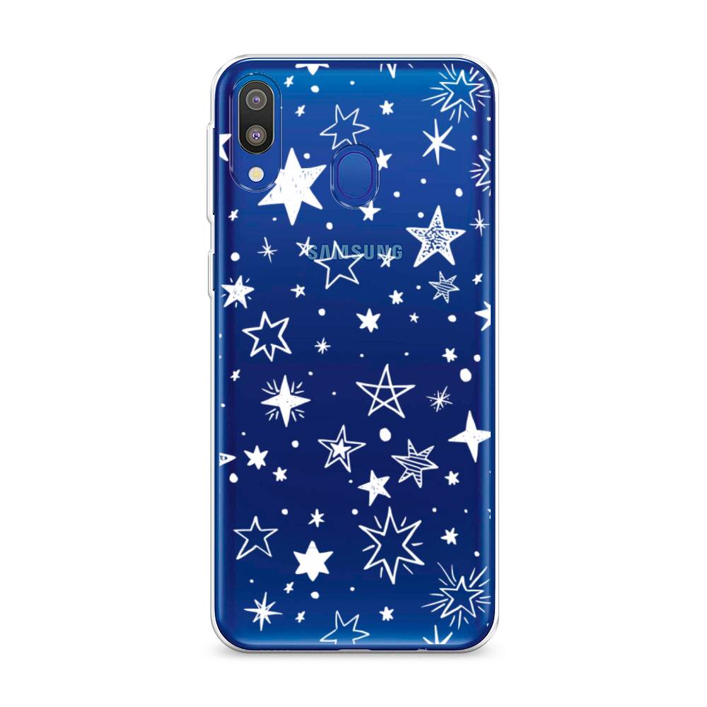 

Чехол Awog на Samsung Galaxy M20 "Звездочки графика белая", Разноцветный, 27450-7