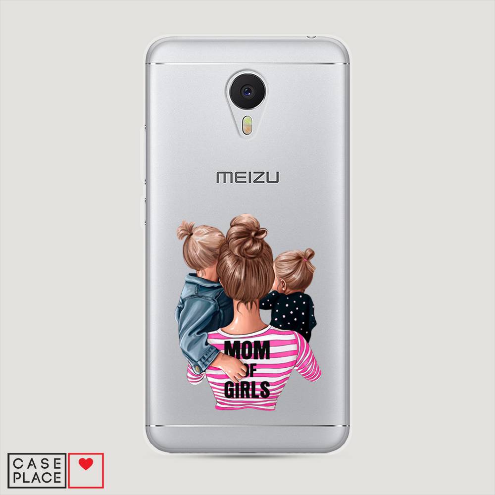 

Чехол Awog на Meizu M3 "Mom of Girls", Синий;розовый;черный, 70350-6