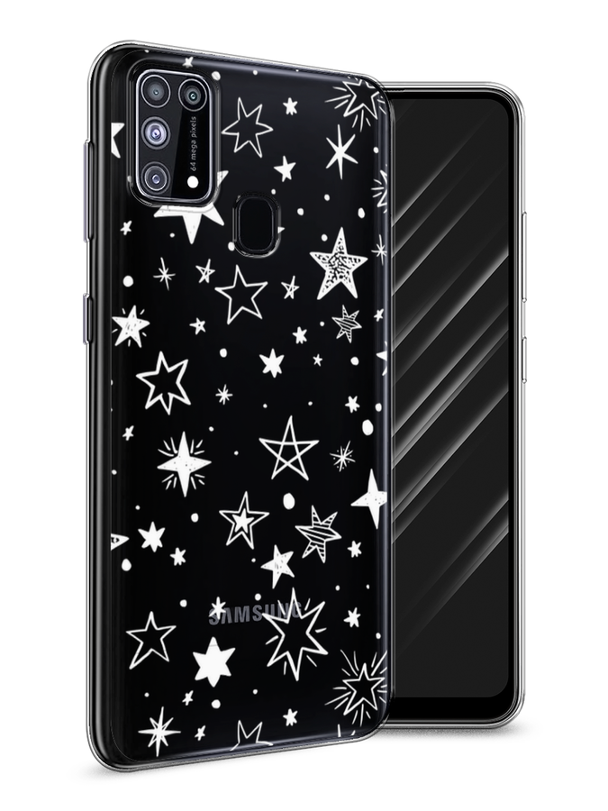 

Чехол Awog на Samsung Galaxy M31 / Самсунг M31 "Звездочки графика белая", Разноцветный, 2100750-7
