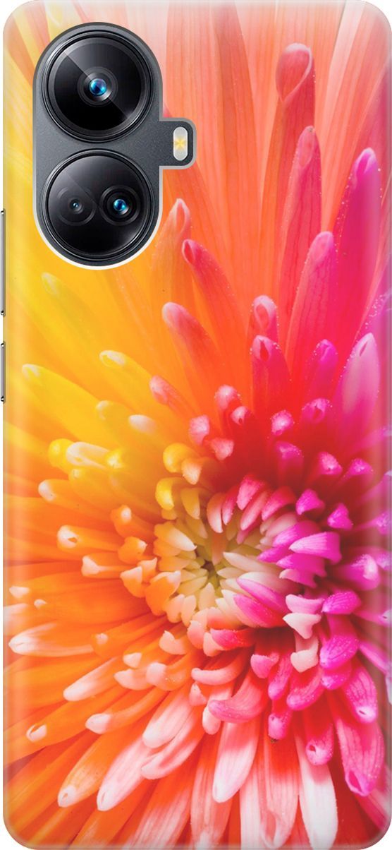 

Силиконовый чехол на Realme 10 Pro+ с принтом "Розовая хризантема", Оранжевый;розовый, 158630