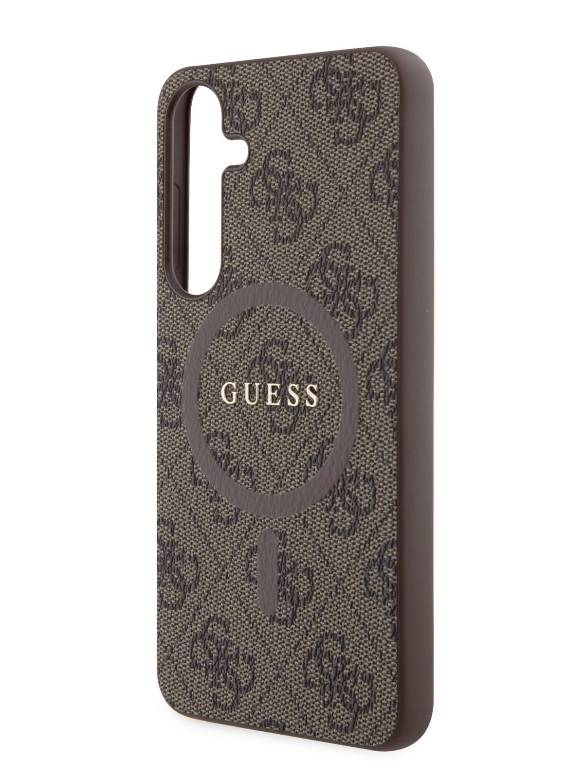 Чехол Guess для Samsung Galaxy S24+ с MagSafe Metal logo Hard Brown