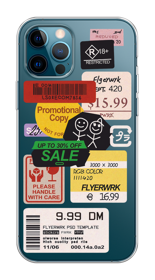 

Чехол Homey на Apple iPhone 12 "Коллаж из наклеек", Красный;желтый;зеленый;белый, 12550-1